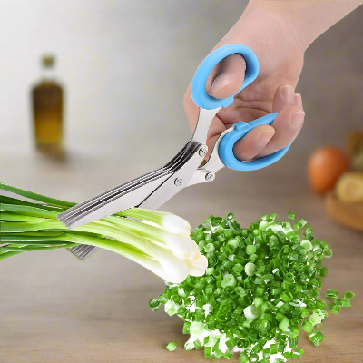 Coupe_Legumes-Ciseaux_de_Cuisine_bleu coupe échalottes