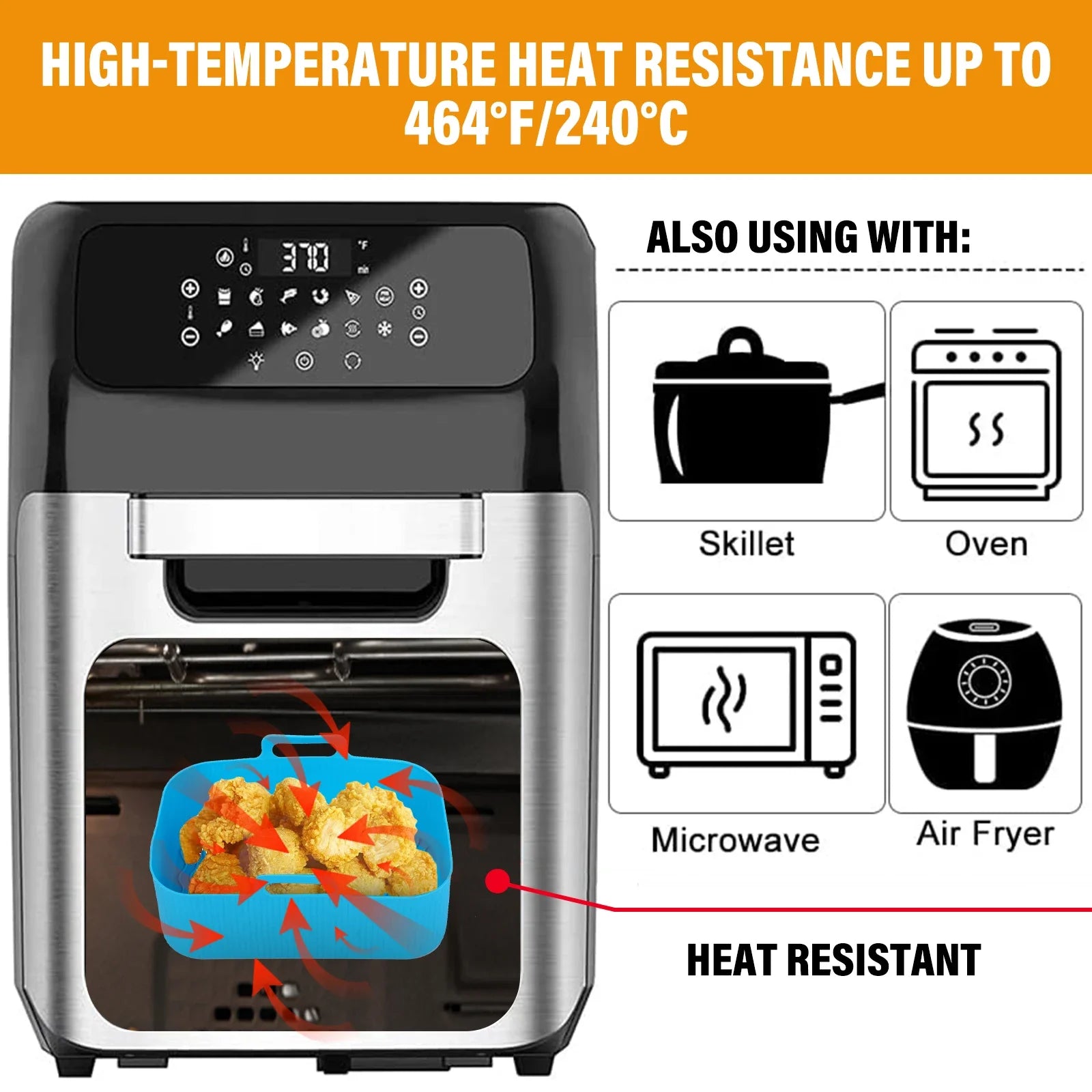 Revêtement-silicone-bleu-dans-friteuse-résiste-à-haute-température-utilisé-aussi-pour-four-four microonde-friteuse