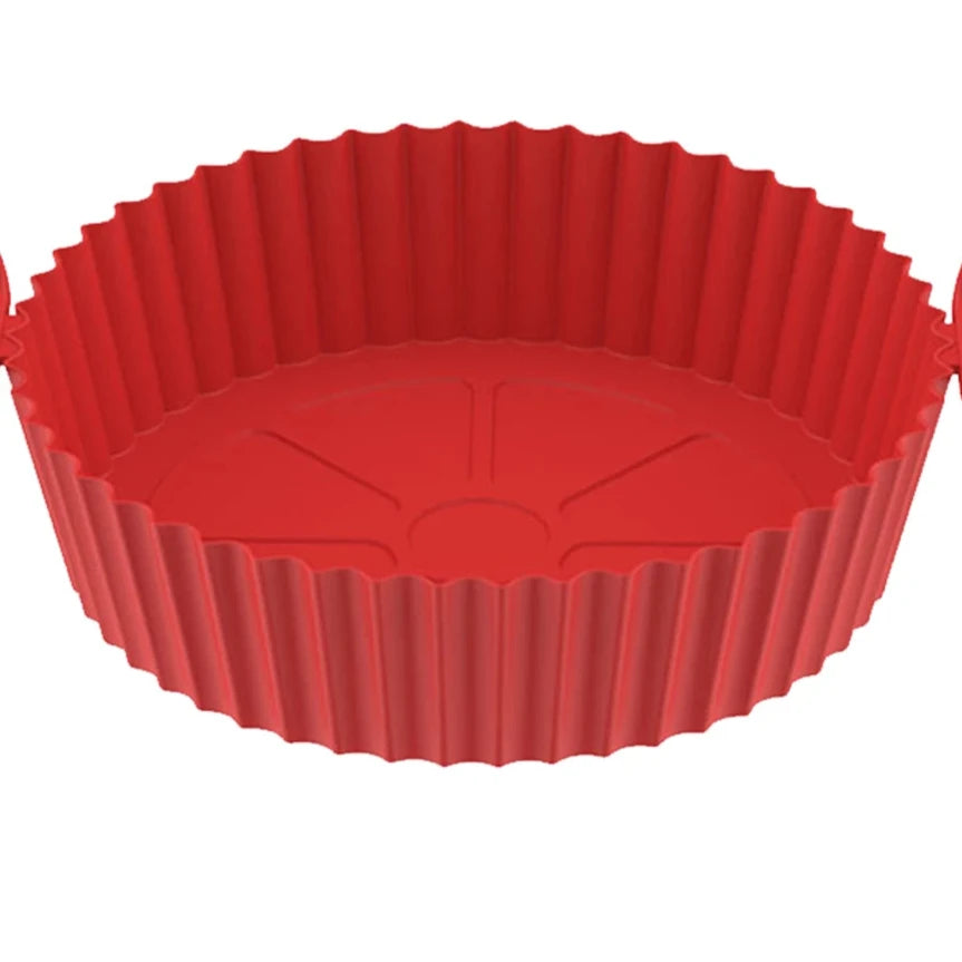 Revêtement-en-silicone-pour-friteuse-plateau-rond-rouge