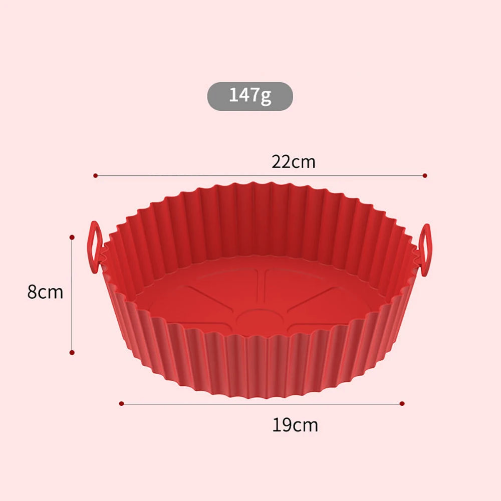 Revêtement-en-silicone-pour-friteuse-plateau-rond-rouge