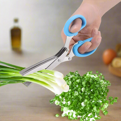 Coupe Légumes-Ciseaux de Cuisine - MultiLayersScissor™- Bleu