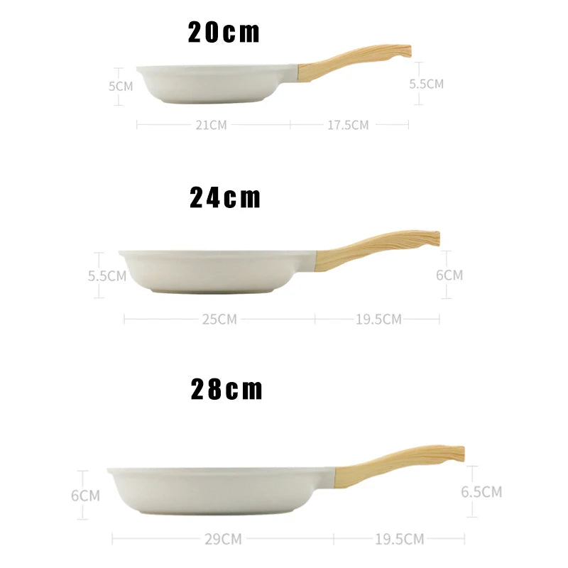 Poêle céramique beige 20, 24 et  28 cm