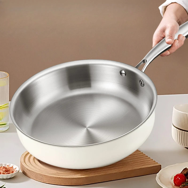Poêle céramique et inox sans revêtement 