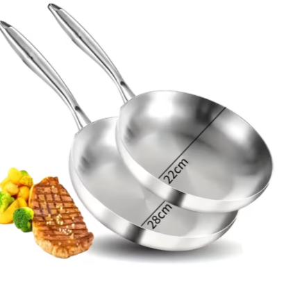 poele inox ensemble  22 et 28 cm
