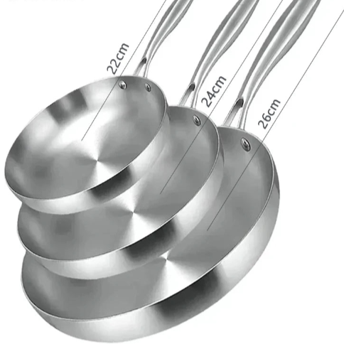 POELE INOX |  CKat™  KIT DE 3 POELES  22, 24, 26 CM