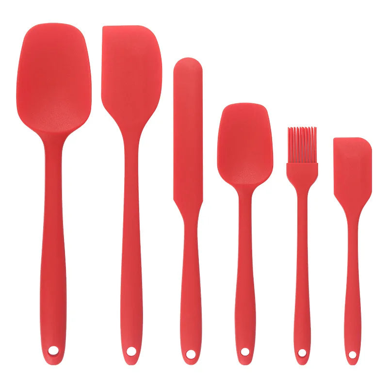 ustensiles en silicone ensemble 6pcs rouge